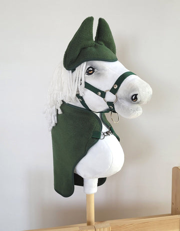 Set Hobby Horse fleecefilt - hästfilt - bekväm och snygg för promenader, flaskgrön
