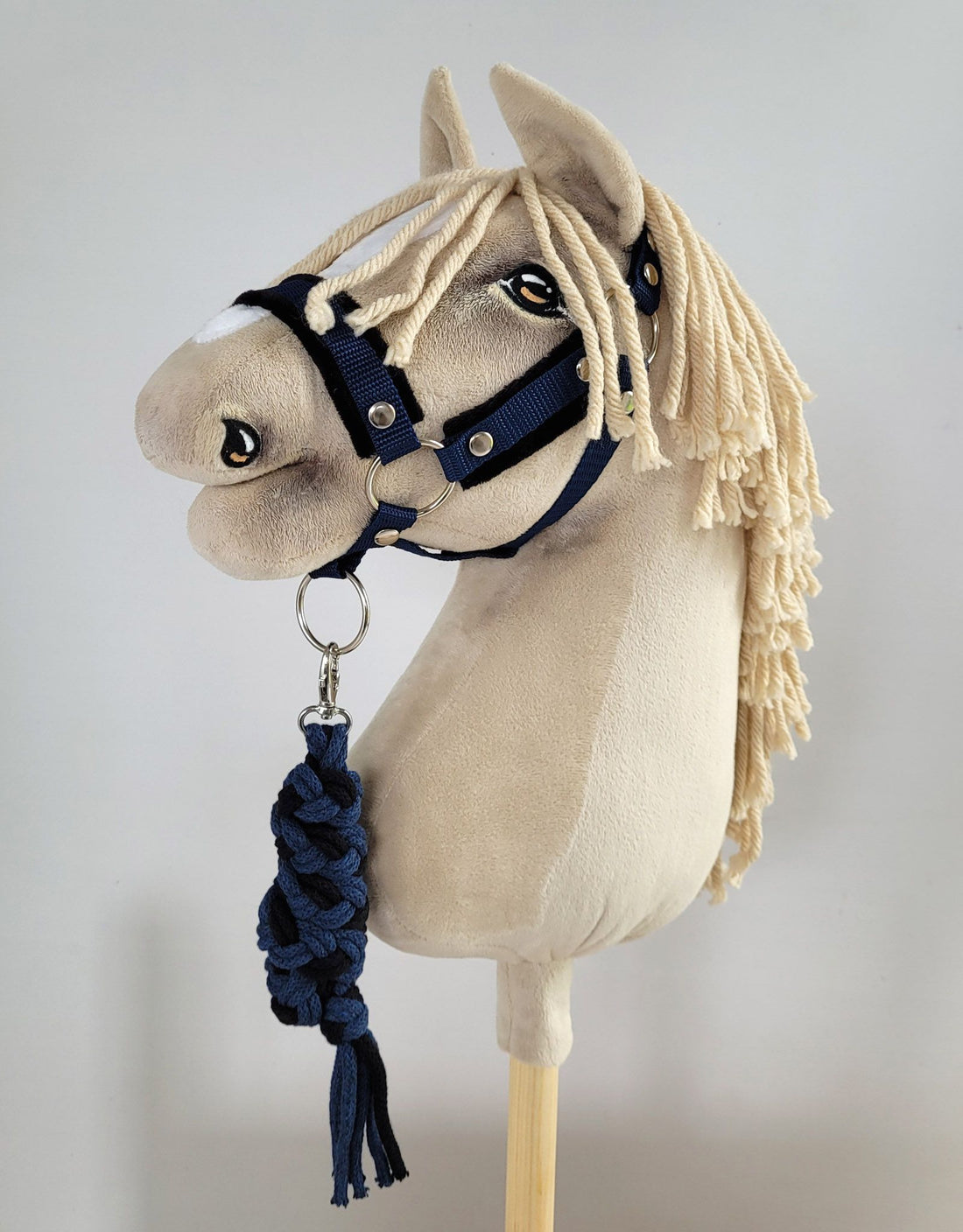 Touw voor hobby paard - leidsel - hypoallergeen & zacht - zwart/donkerblauw - 73 cm