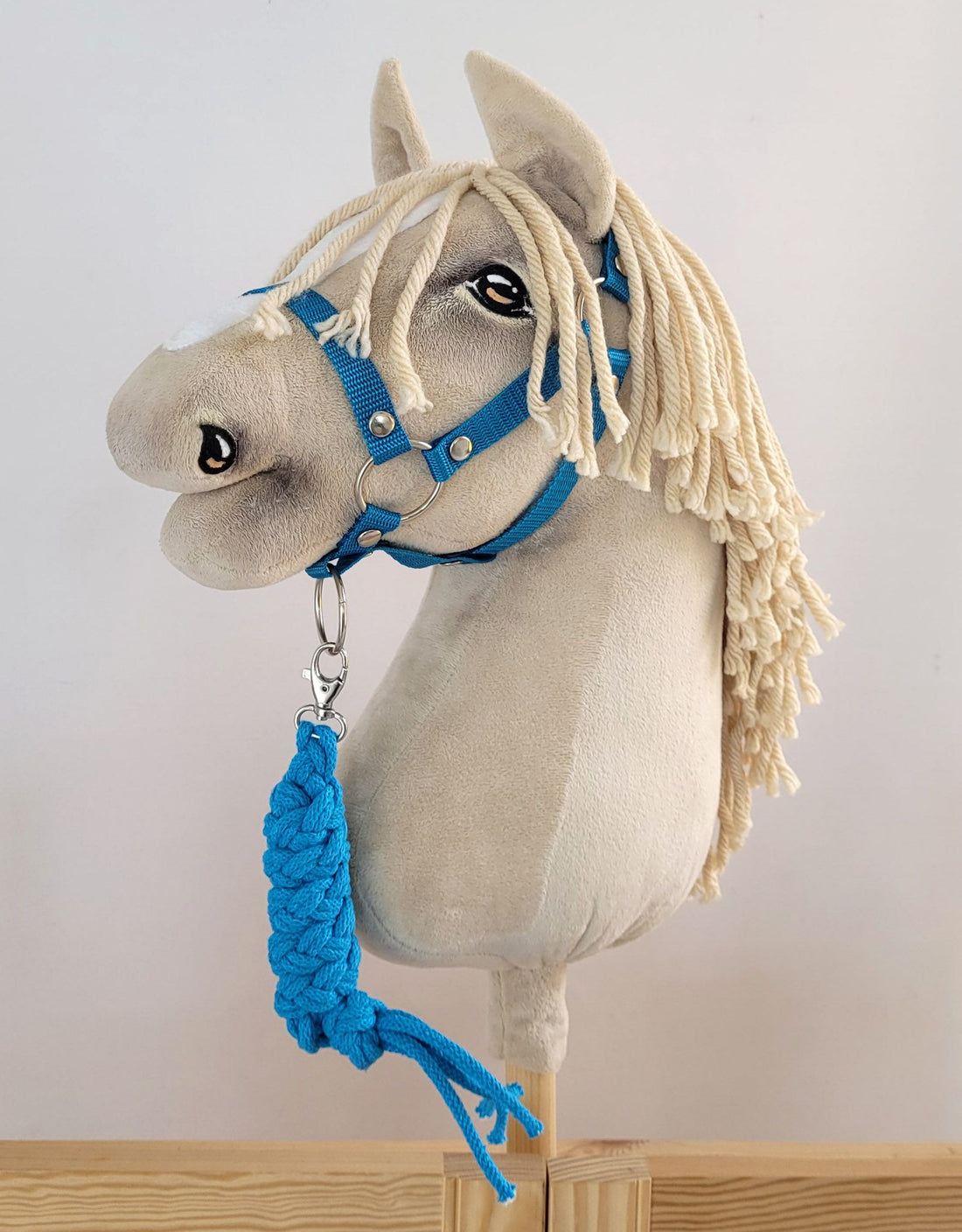 Turquoise touw voor hobby paard - leiband - zacht dubbel gedraaid katoen, comfortabel &