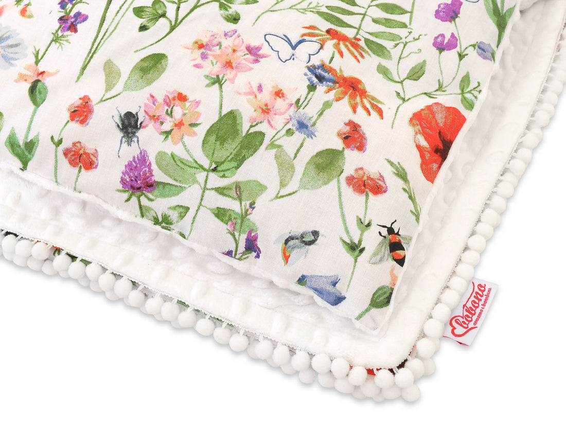 Dubbelsidigt set med minkfiltar – babypläd – extra mjukt och varmt, inklusive kudde