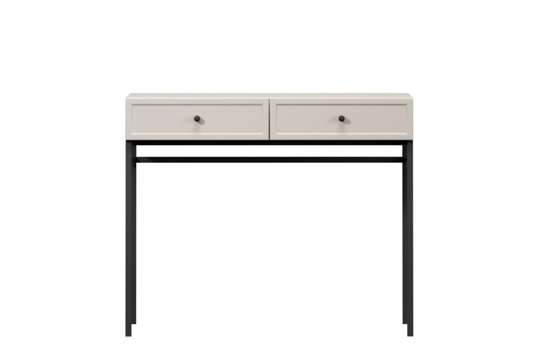 Lorini Kaptafel 100 cm met Lades – Kasjmier & Zwart Metalen Frame | Kleur: Kasjmier