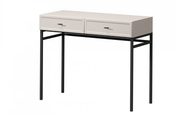 Lorini kaptafel 100 cm met 2 laden - kasjmier & zwarte T-bar handgrepen | Kleur: Kasjmier