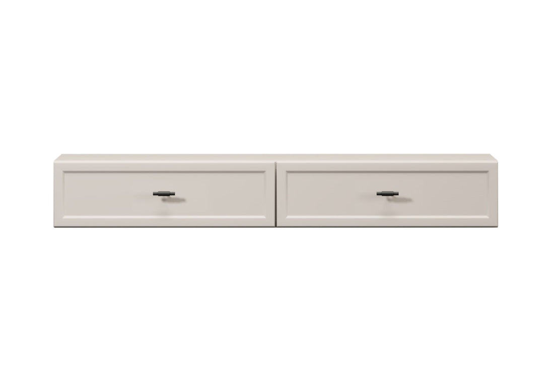 Lorini Hangende Kaptafel 100 cm met 2 Laden – Kasjmier | Zwarte T-bar Handgrepen