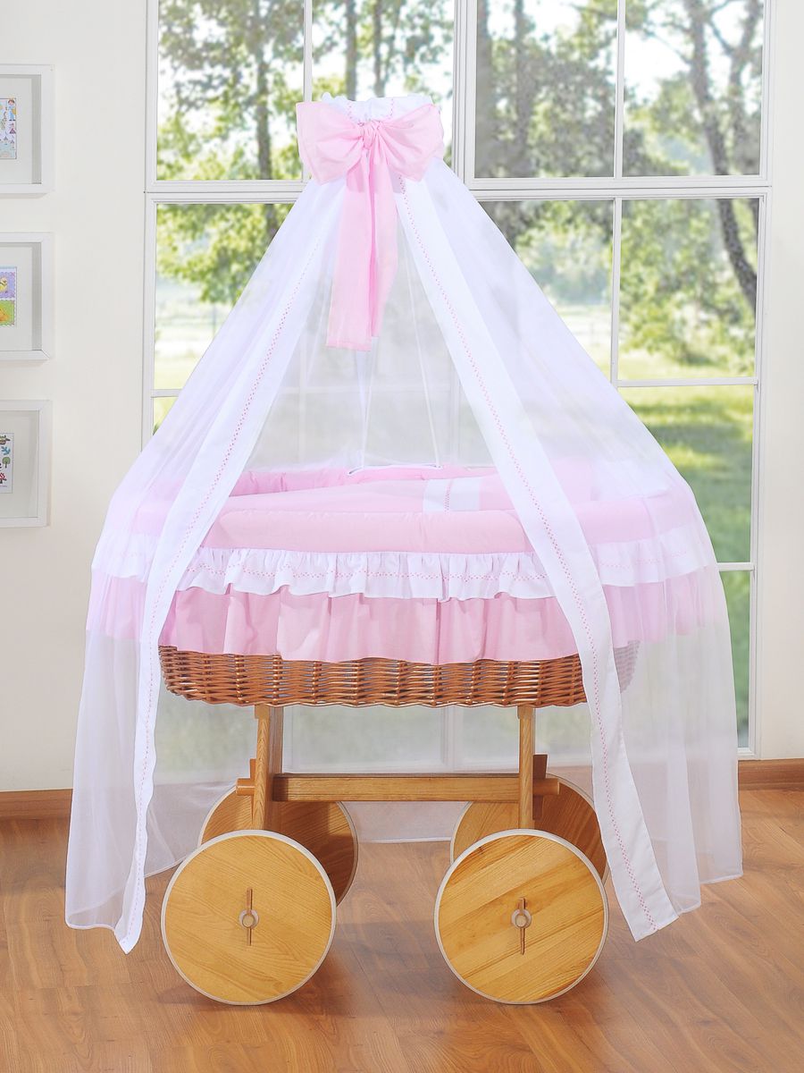 Bellamy-Rattan-Babybettkorb – nachhaltig, handgeflochten und inklusive luxuriöser Bettwäsche