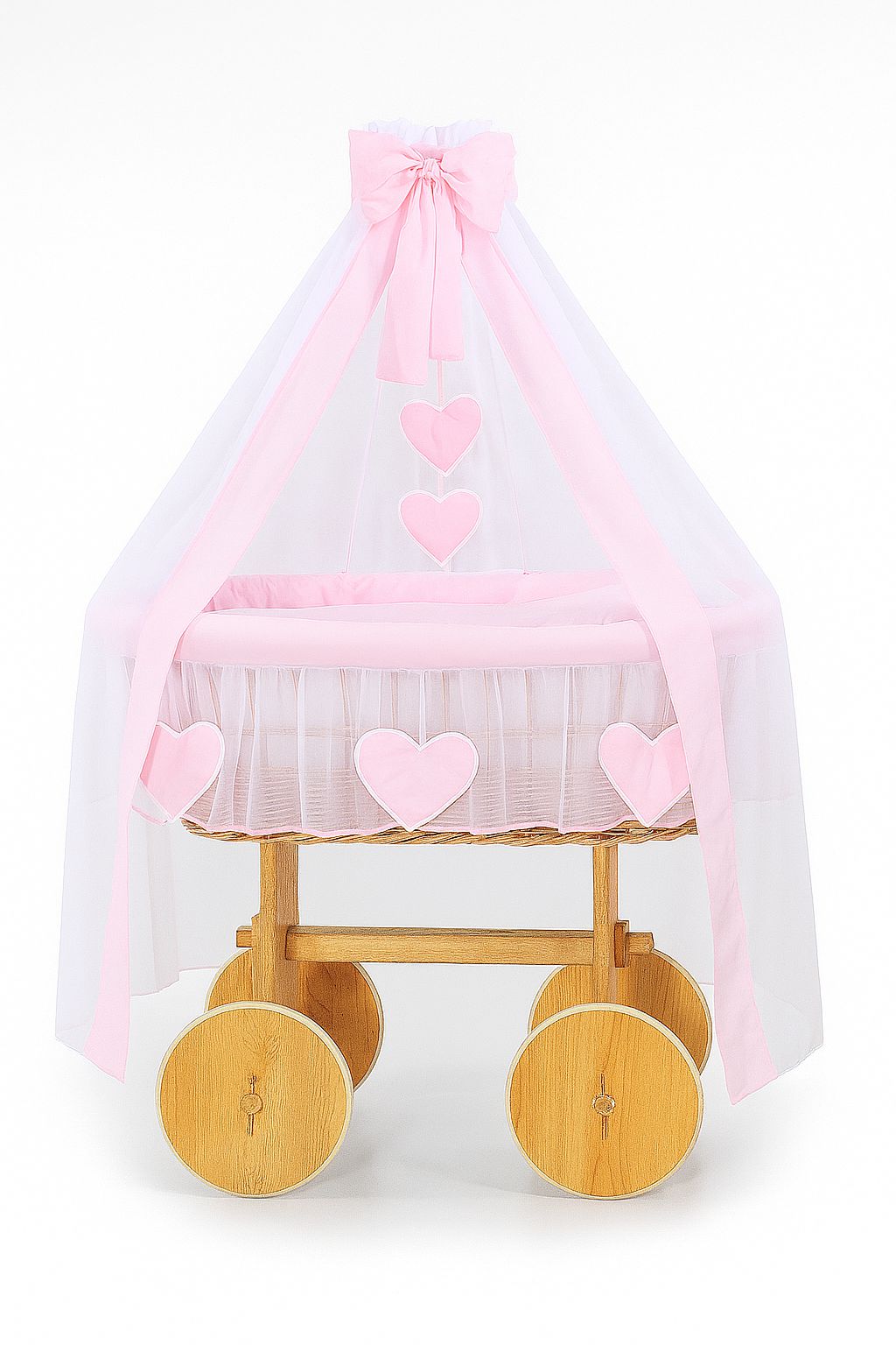 Wicker babywieg, handgevlochten mand, natuurlijk comfort met premium matras en beddengoedset