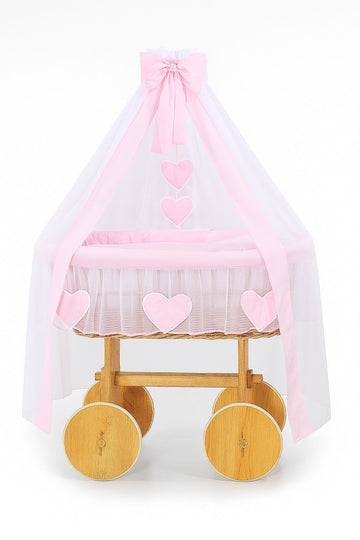 Wicker babywieg, handgevlochten mand, natuurlijk comfort met premium matras en beddengoedset