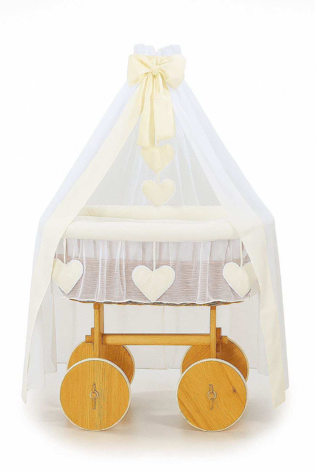 Wicker wieg Deluxe Amelie - rieten babywieg - duurzaam eco-design met premium matras en beddengoed