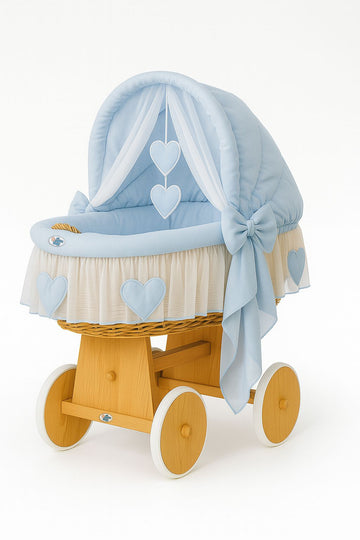 Wicker wieg Amelie - babybedje - natuurlijk, veilig en met verstelbare kap