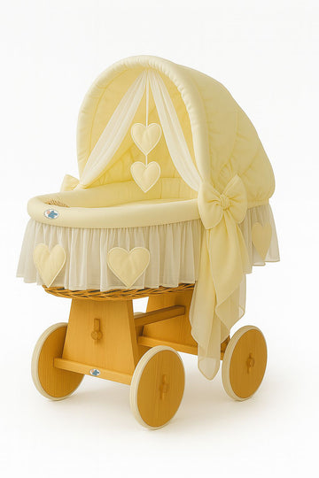 Wicker wieg Amelie - handgeweven babywieg - verstelbare kap voor optimale geborgenheid