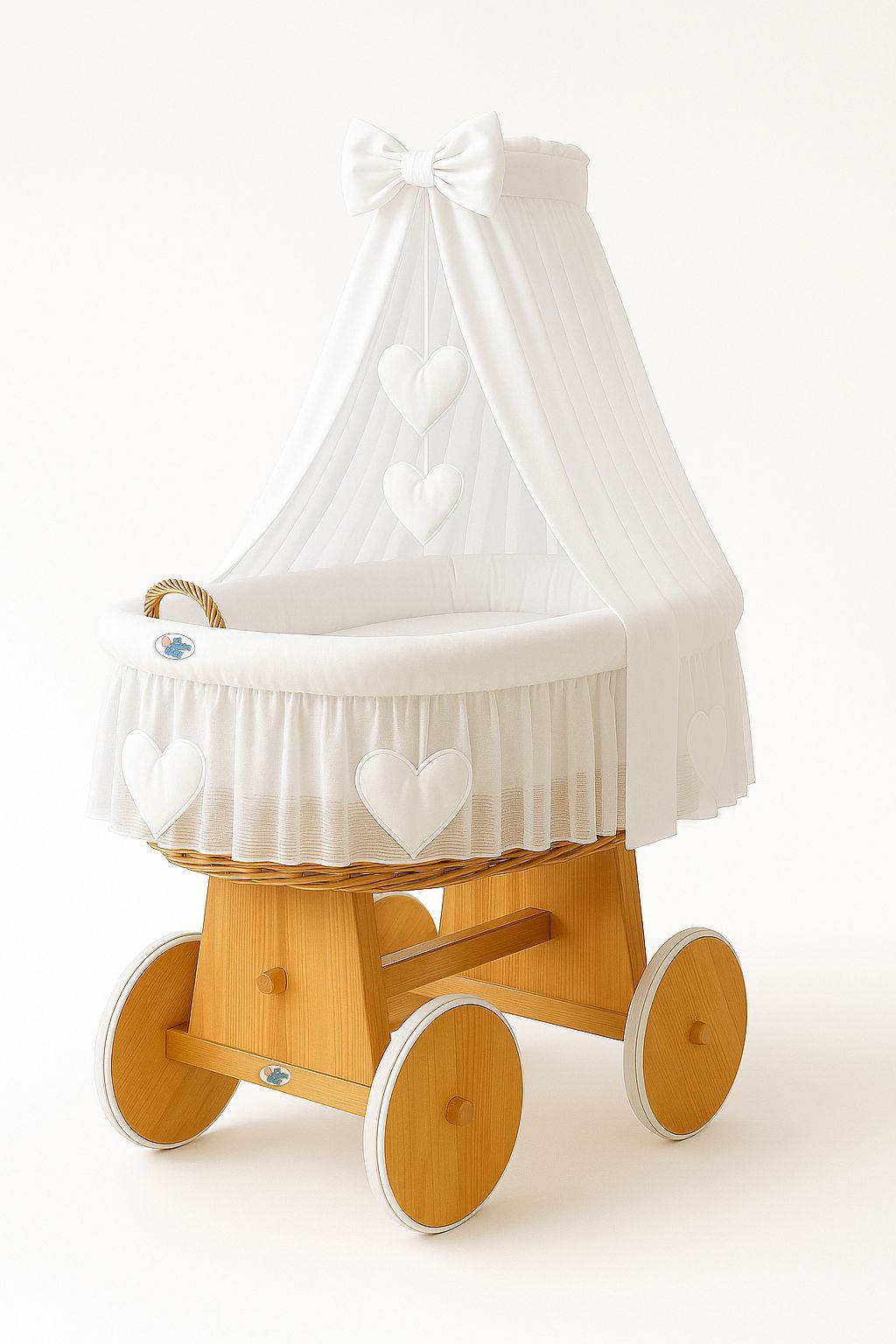 BellaFurn Wicker Wieg met Drape - Babybedje - Natuurlijk, veilig & ecologisch comfort