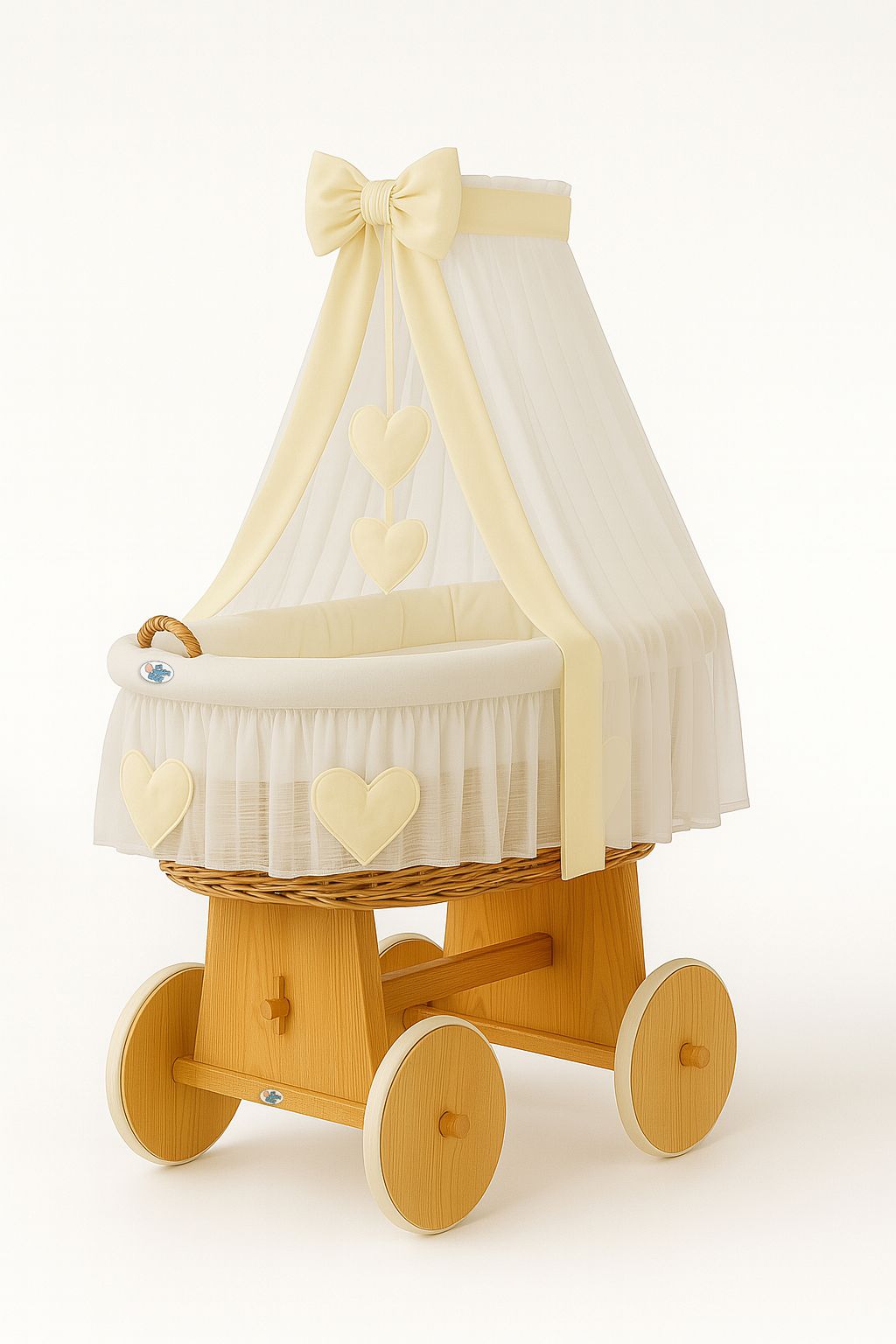 Baby Wicker Wieg Amelie - handgeweven mand - natuurlijke materialen voor veilige slaapomgeving