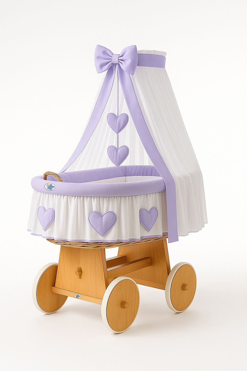 Wicker wieg - babywieg - natuurlijk comfort met handgeweven design en veilige houten basis