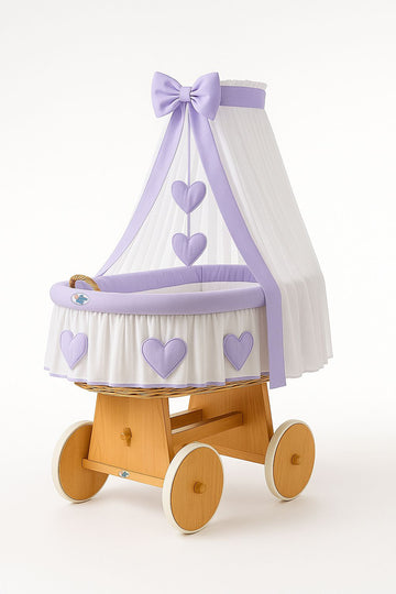 Wicker wieg - babywieg - natuurlijk comfort met handgeweven design en veilige houten basis