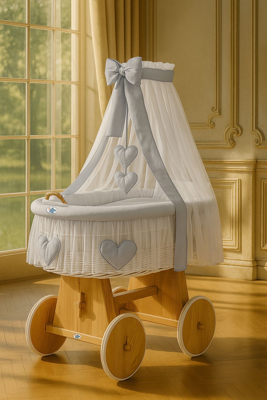 Wicker mand wiegbed Amelie - babywieg - natuurlijk, ademend en veilig slaapcomfort