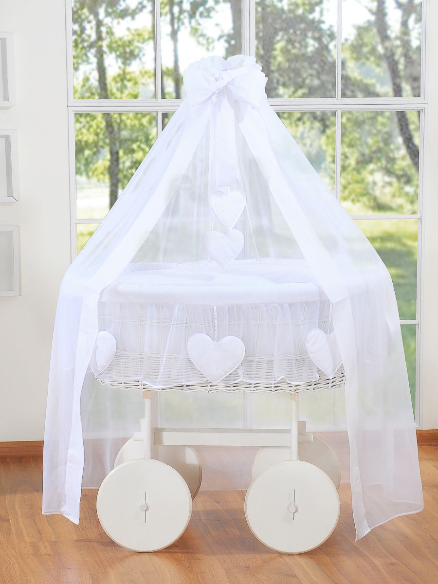Wicker wieg Deluxe Amelie - babybedje - milieuvriendelijk, handgemaakt en comfortabel met premium