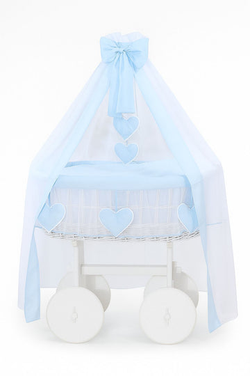 Wicker wiegje deluxe - babywieg - natuurlijk, veilig en comfortabel met gordijn & beddengoed