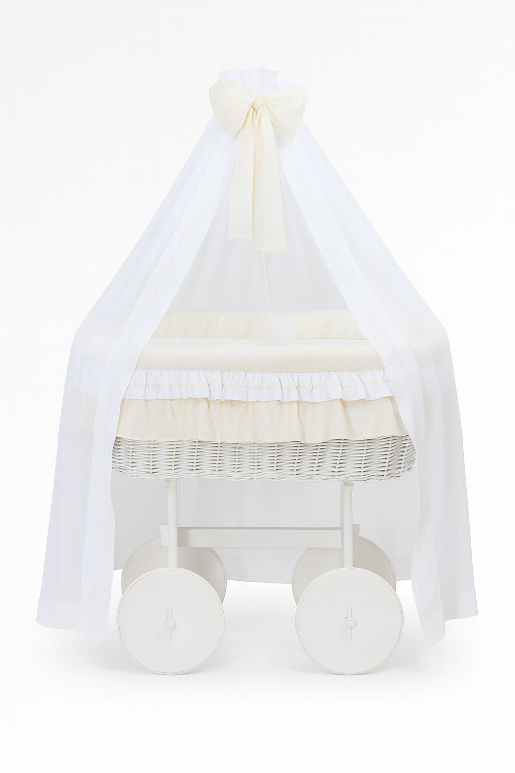 BellaFurn Baby wieg, rotan mand, natuurlijk en veilig met premium matras en beddengoed