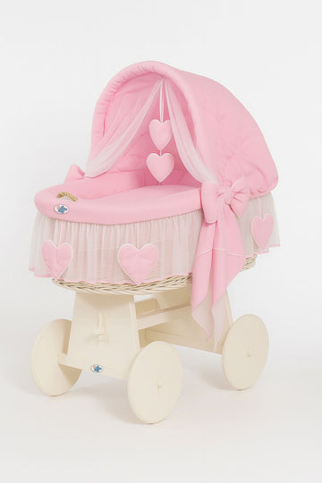 Wicker babywiegje Amelie - wiegje met verstelbare kap - milieuvriendelijk en veilig design