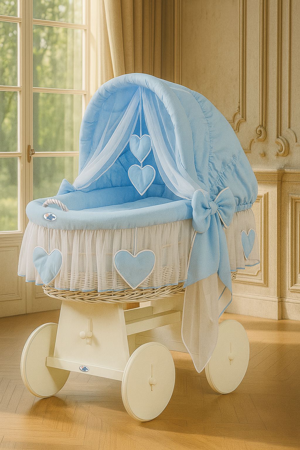 Wicker wieg Amelie - handgemaakte babywieg - natuurlijk en comfortabel slapen