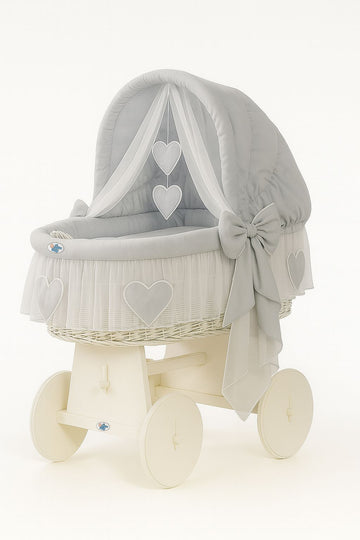 Wicker babymand ledikant – wieg – handgemaakt, ademend, inclusief beddengoed en matras