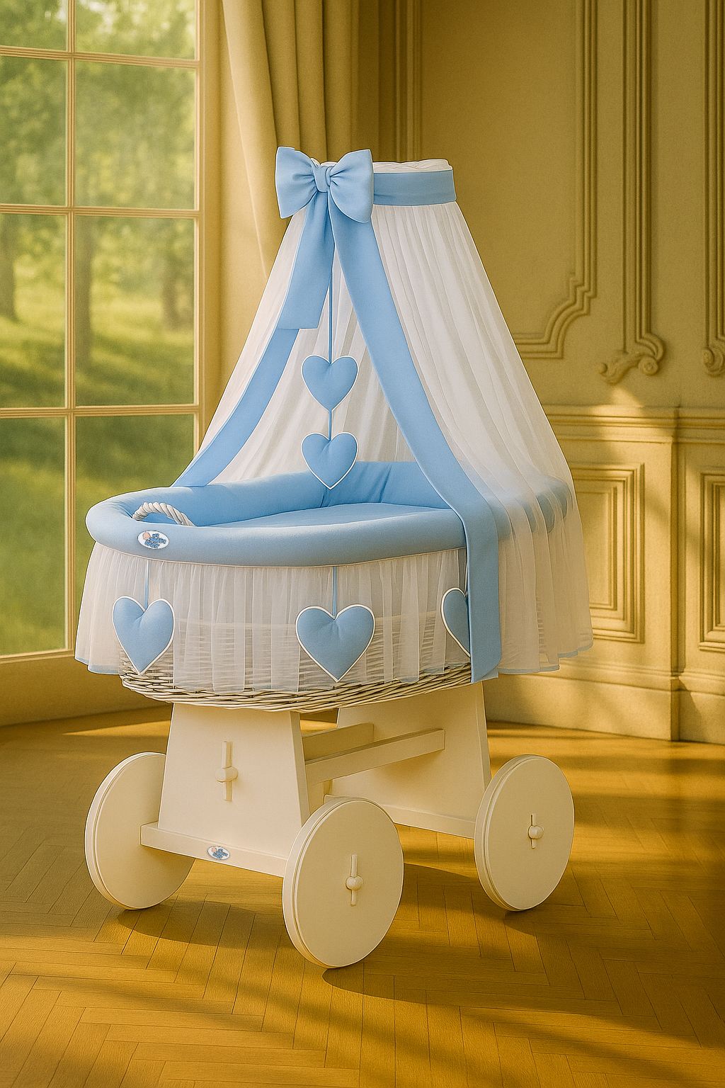 Wicker mandje voor baby - handgeweven wiegje - veilig en comfortabel slaapplekje
