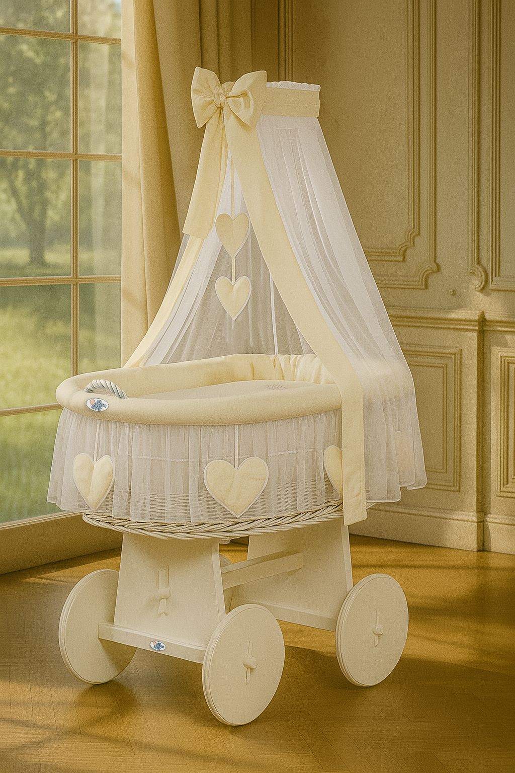 Wickelkorb mit Tuch - Weidenkorb - Natürlich und bequem für Babys bis zu 9 Monaten