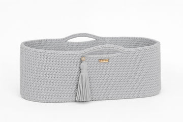 Boho-korg - handvirkad spjälsäng - inklusive antibakteriell madrass och optimalt stöd