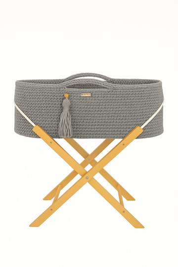 Handgjord spjälsängskorg för spjälsäng - inkl. standard- och antibakteriell madrass, 100 % bomull, bohemiskt