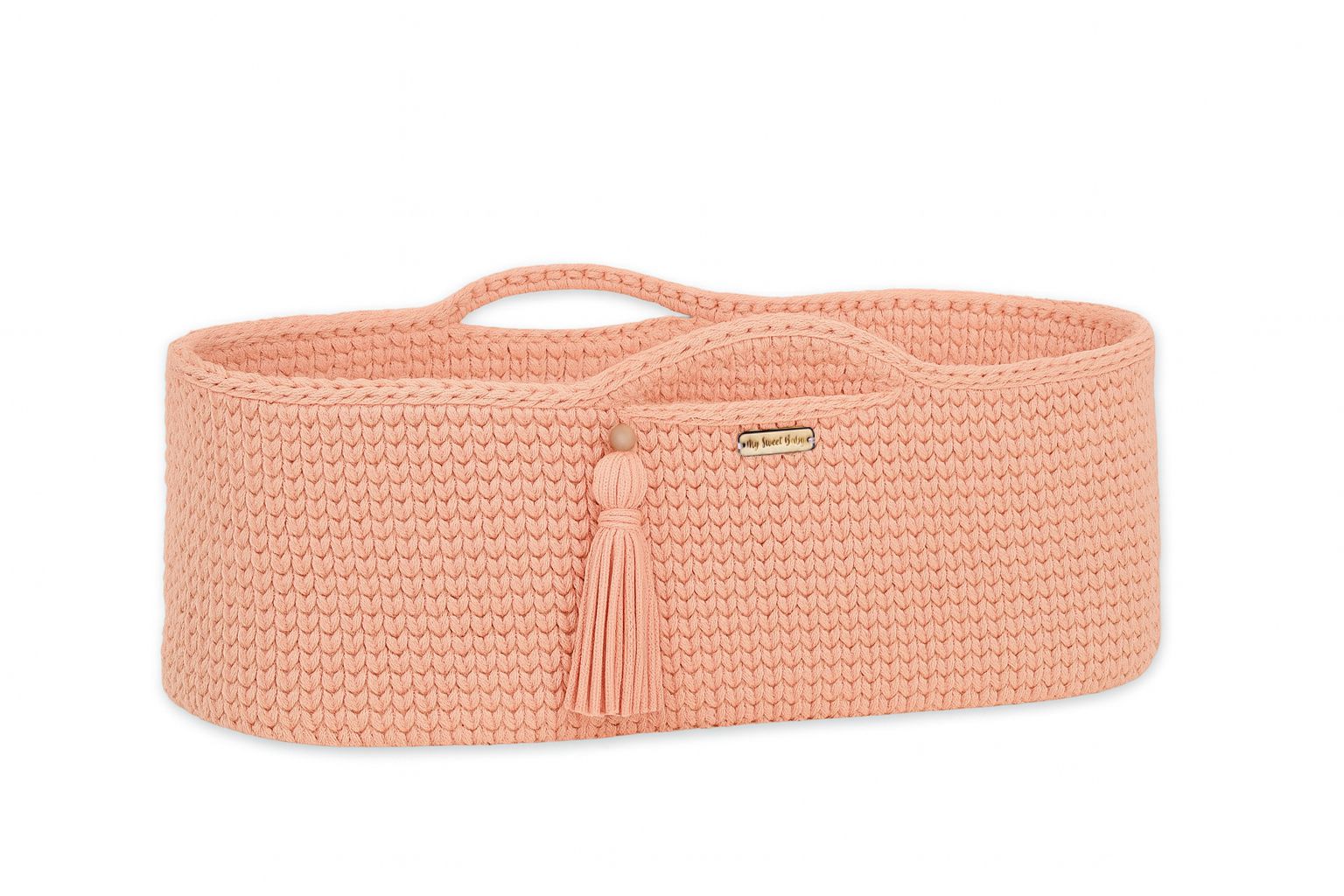 Handgjord bomullskorg för bebisar - vagga - inklusive antibakteriell madrass, extra stabil