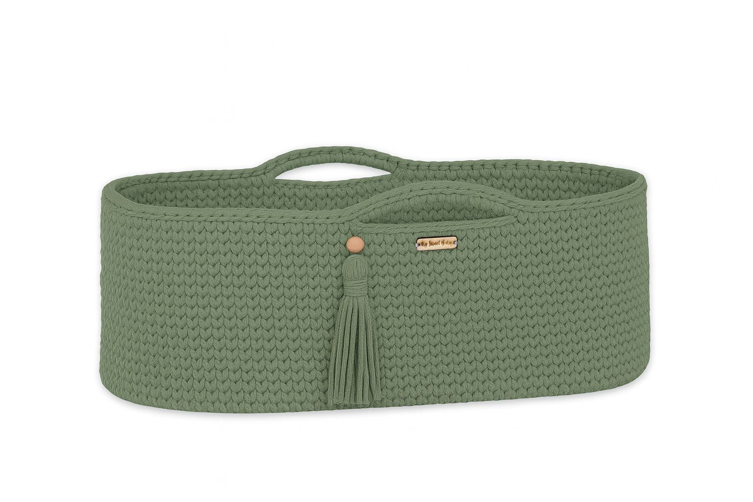 Handgjord boho babykorg - bomullssäng - inklusive antibakteriell madrass