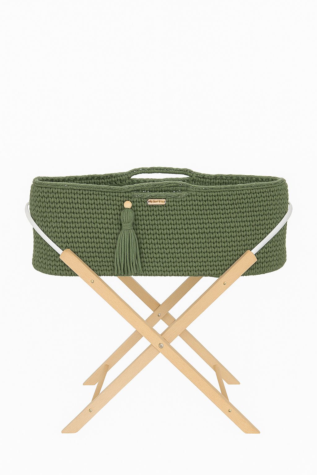 Boho babykorg med stativ - vagga - antibakteriell madrass för optimal hygien