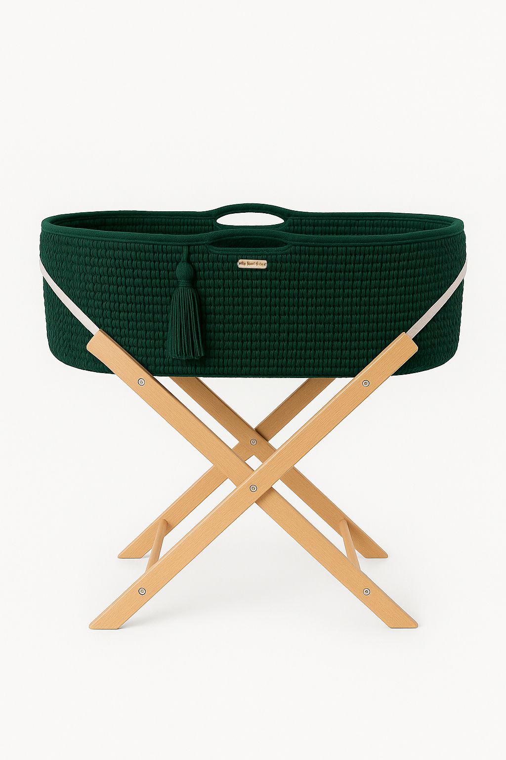 Boho handgjord korg med bas - vagga - antibakteriell madrass - bekväm