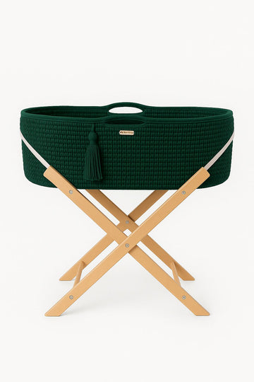 Boho handgjord korg med bas - vagga - antibakteriell madrass - bekväm