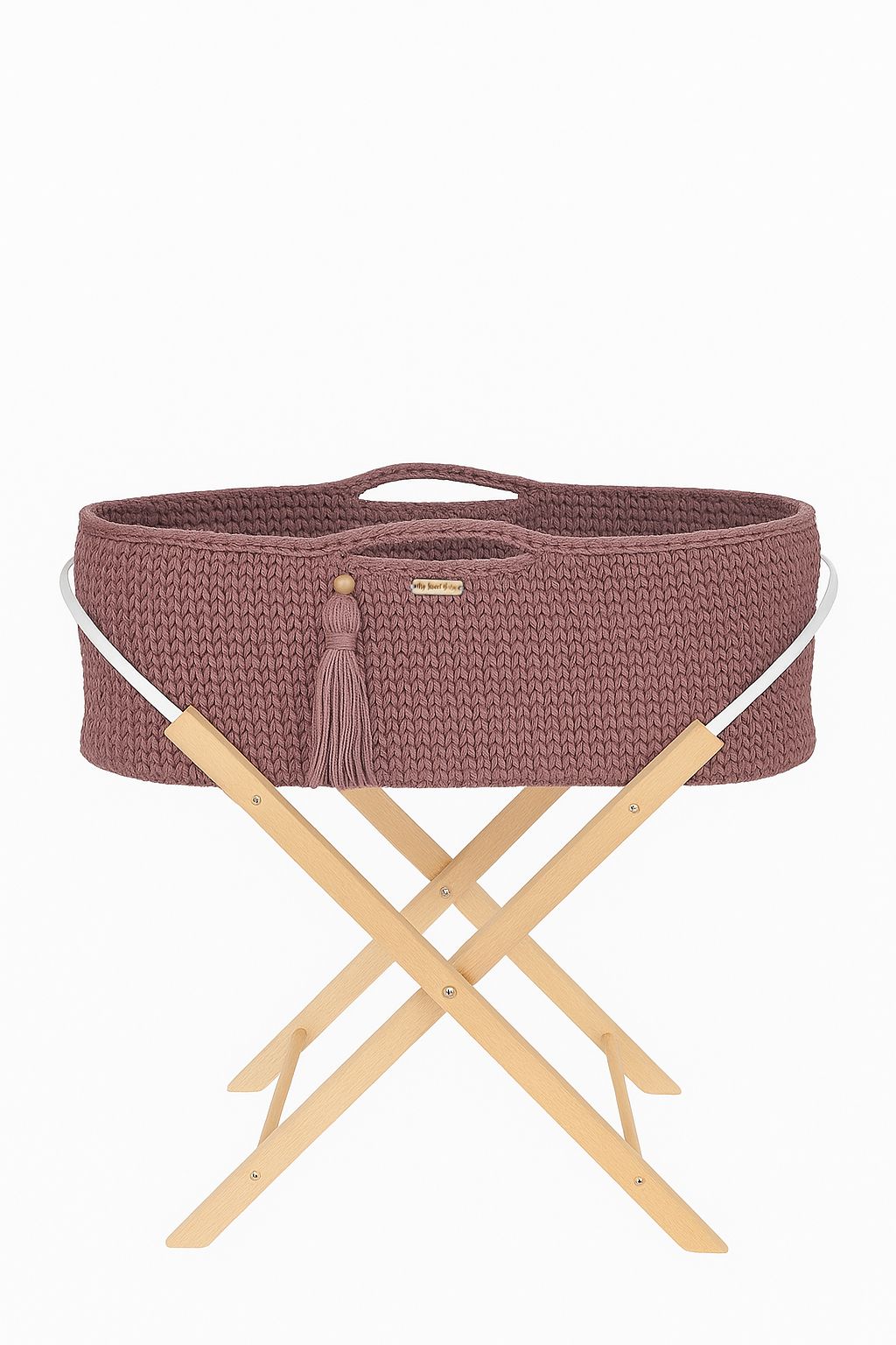 Handgjord boho babykorg - spjälsäng - andningsbar bomull, inklusive antibakteriell madrass