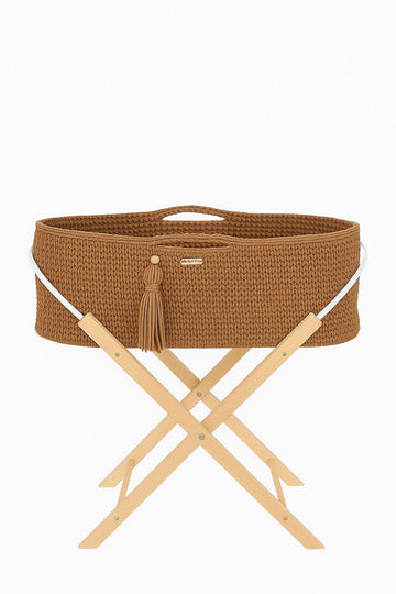 Handgjord BOHO babykorg - bomullssäng - andningsbar och antibakteriell madrass