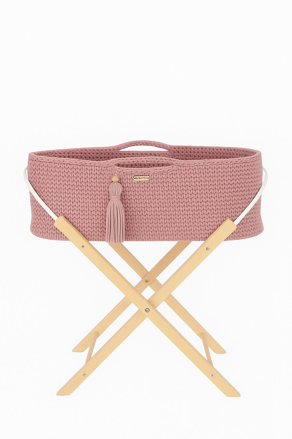 Handgjord spjälsäng - bohemisk spjälsäng - andningsbar bomull och antibakteriell madrass