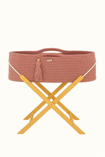 Handgjord vaggkorg - babykorg - inkl. standard- och antibakteriell madrass, andningsbar bomull