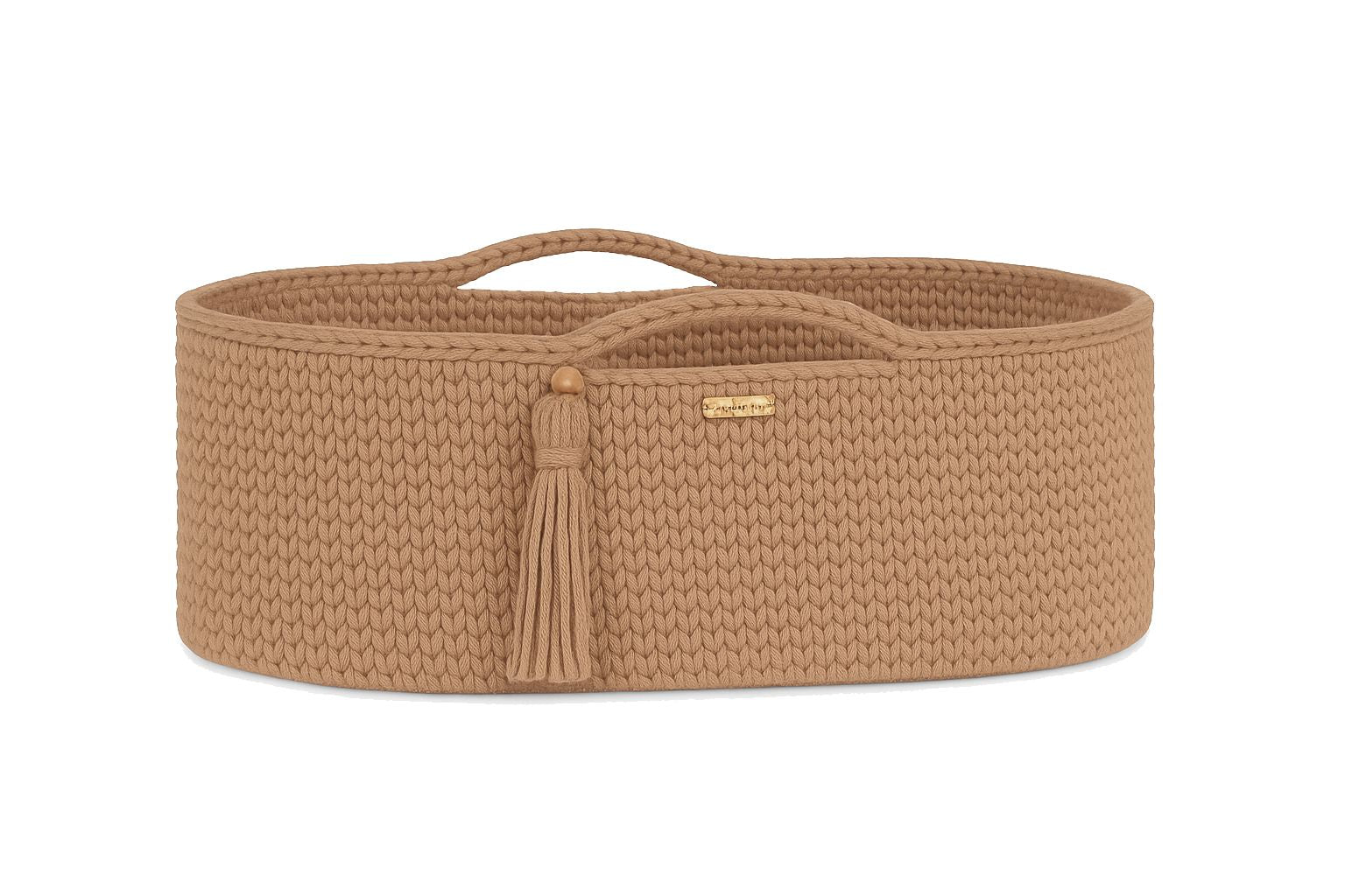 Handgjord bomullsbärsele - spjälsäng - andningsbar och antibakteriell madrass, sandfärgad