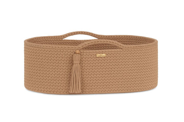 Handgjord bomullsbärsele - spjälsäng - andningsbar och antibakteriell madrass, sandfärgad