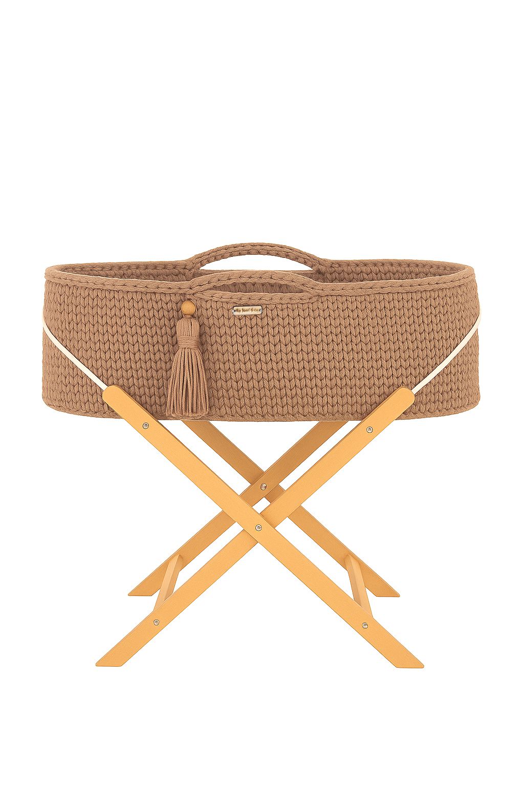 Handgjord babykorg - liggdel - andningsbar bomull, robust och inklusive träställ