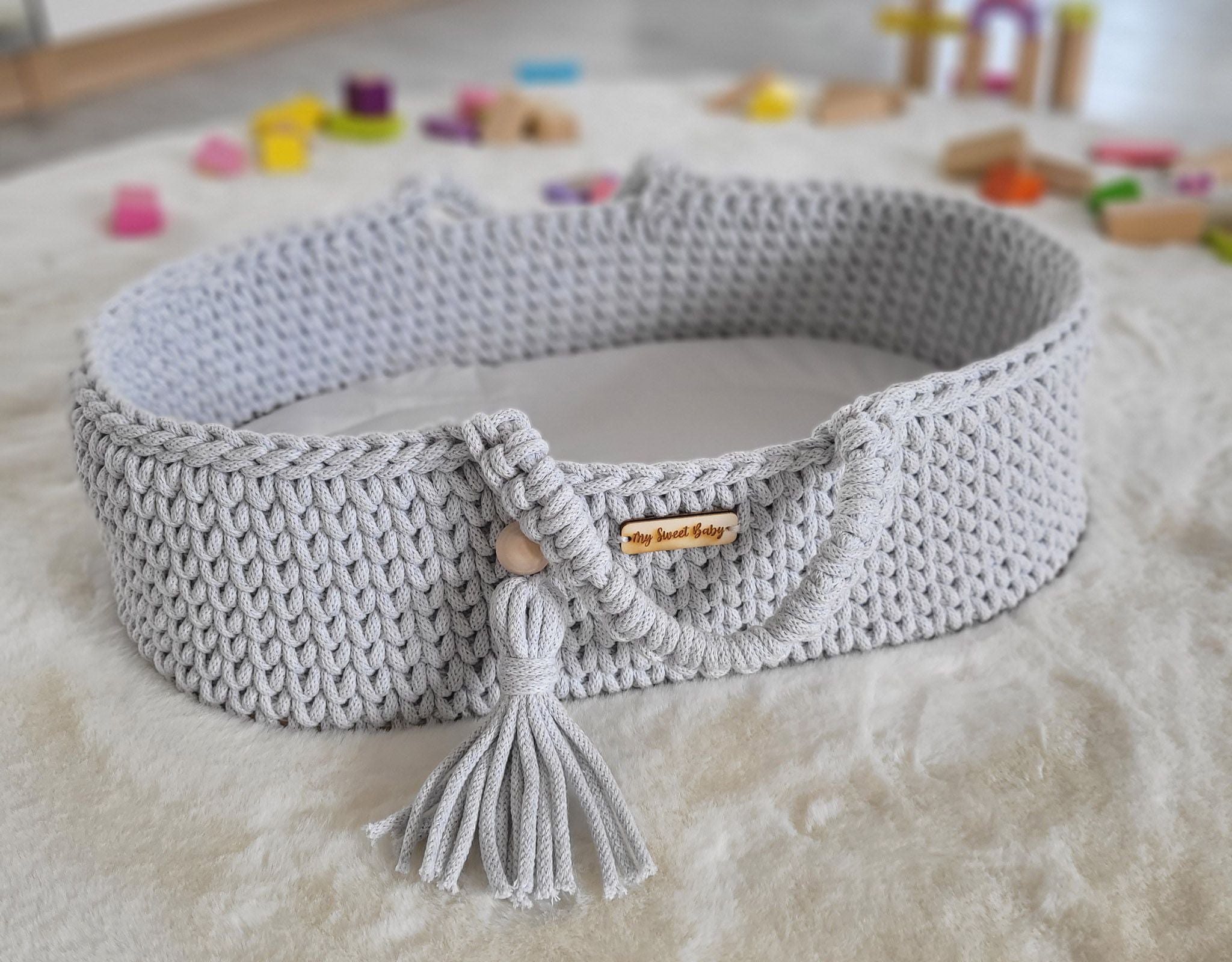 BOHO dockkorg - bomullskorg - handgjord och stabil för timmar av skoj