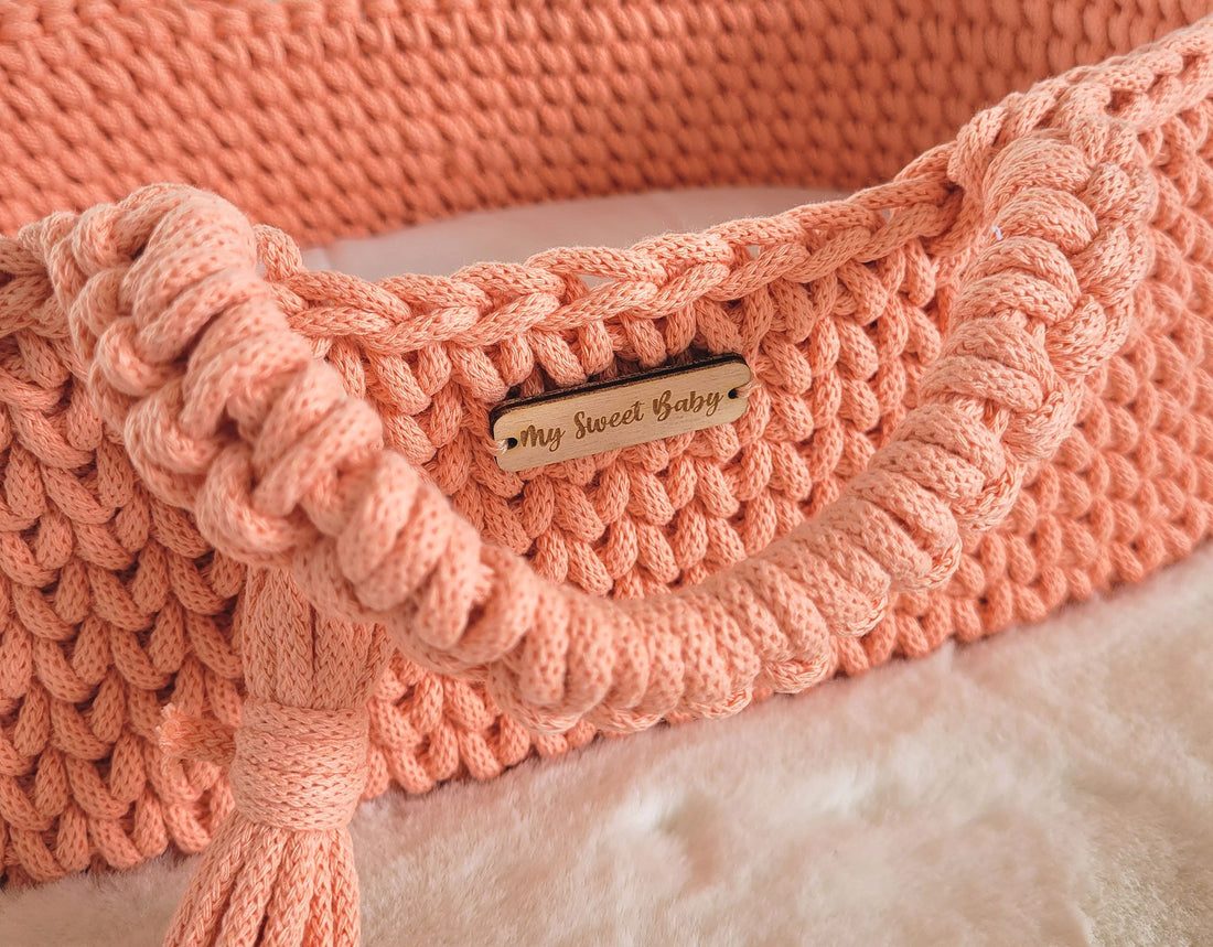 BOHO bomullsdockkorg - dockvagga - handgjord och hållbar bomull