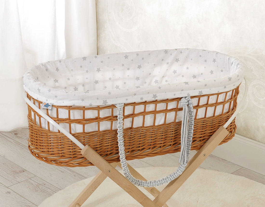 Boho rotting babykorg – handvävd korg – andningsbart och tvättbart bomullsfoder