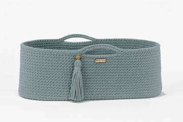 Handgjord bomullsvagga, spjälsäng, med antibakteriell madrass för extra komfort och säkerhet