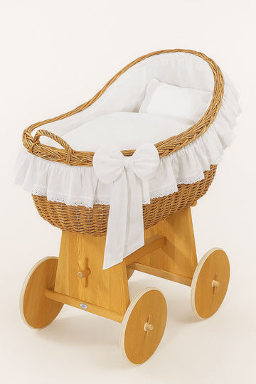 Wicker wieg BellaFurn Baby - handgemaakt mandje - natuurlijk comfort en veilig design