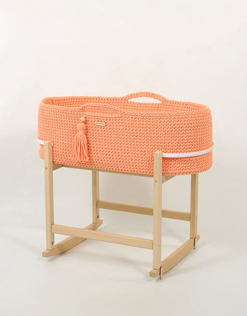 BOHO spjälsängskorg - spjälsäng - handgjord och antibakteriell madrass för säker sömn