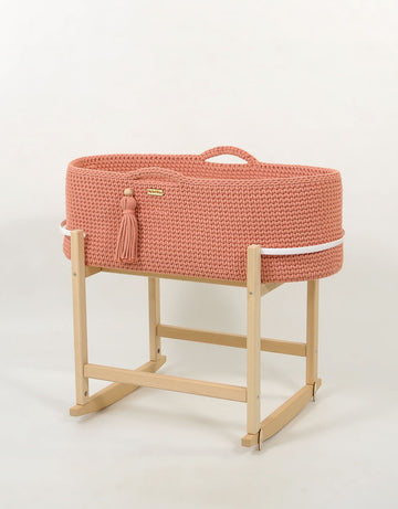 Handgjord vagga - gungkorg - andningsbar bomull, inklusive antibakteriell madrass