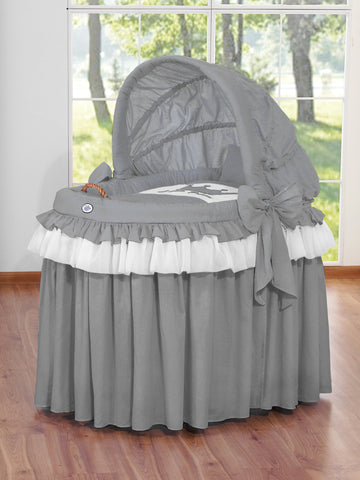 Vagga - korgvagga - handgjord rotting, ergonomisk, komplett med sängkläder och huva