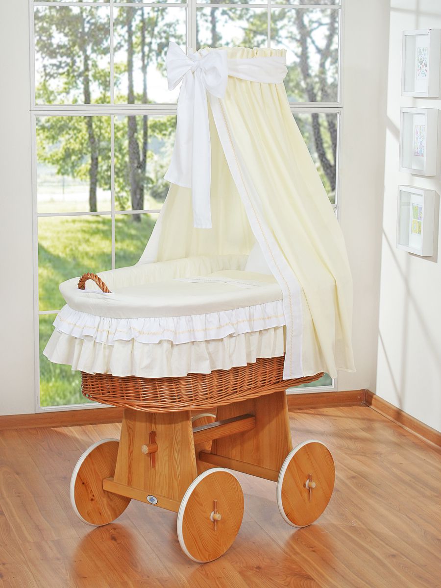 Wicker mandje met luifel Bellamy - babywieg - natuurlijk, veilig en comfortabel