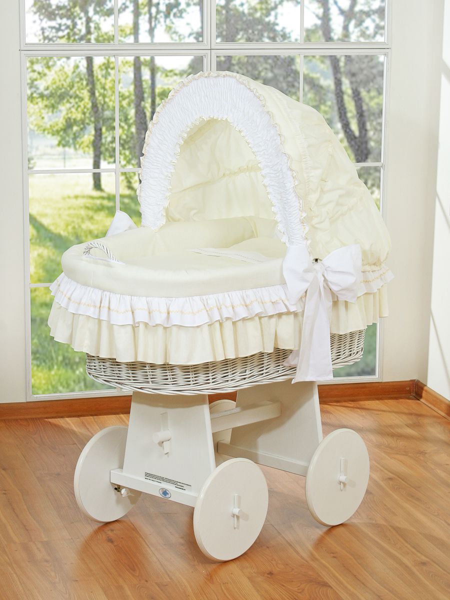 Wicker Babybed met Kap - Rieten Ledikant - Milieuvriendelijk & Verstelbaar Design